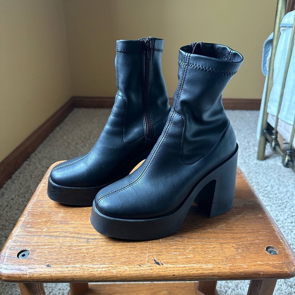ASOS Black Heeled Sock Boots